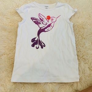 Gymboree Girls 6 White Hummingbird Red Flower Top